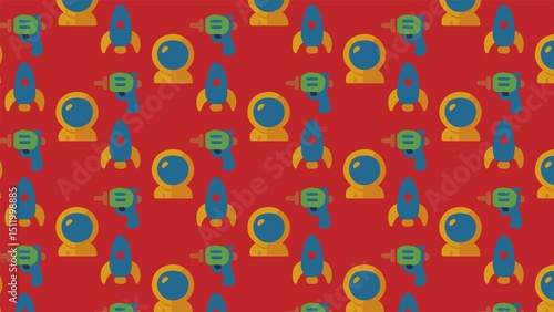 Astronomy space alien vector pattern design 