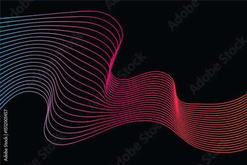 Abstract Flowing Gradient Line Background