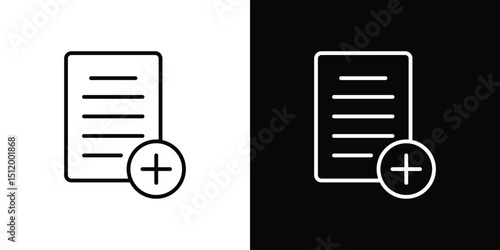 Add document icon. Simple element illustration. outline and flat symbol design