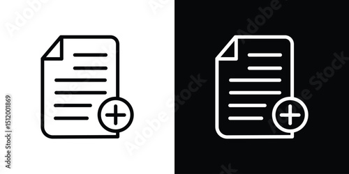 Add document icon. Simple element illustration. outline and flat symbol design