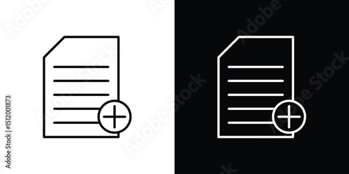 Add document icon. Simple element illustration. outline and flat symbol design