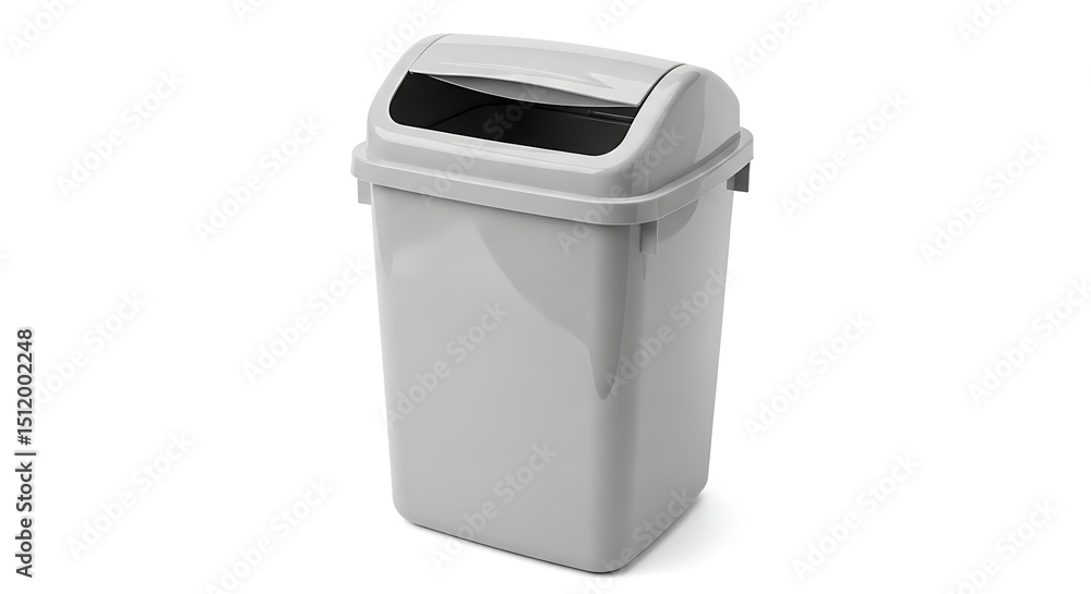 Gray Plastic Trash Can with Swing Top Lid Gray Plastic Trash Can with Swing Top Lid