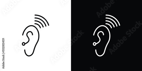 Assistive listening systems icon. Simple element illustration. outline and flat symbol design