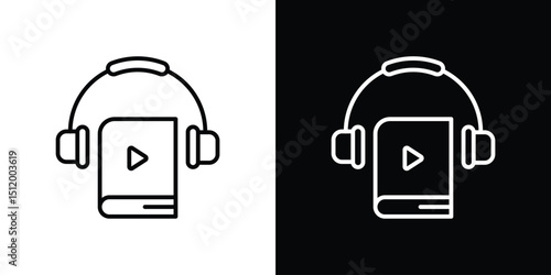 Audiobook icon. Simple element illustration. outline and flat symbol design