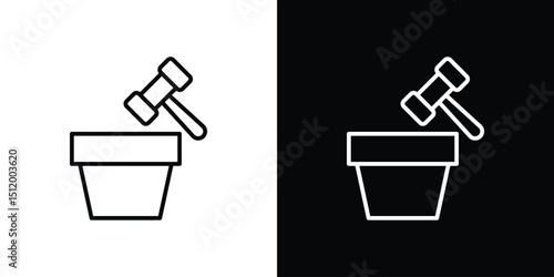 Auction icon. Simple element illustration. outline and flat symbol design