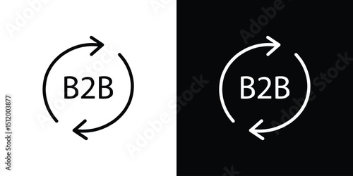 B2B icon. Simple element illustration. outline and flat symbol design