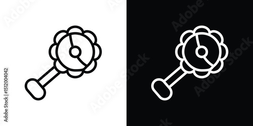 baby rattle icon. Simple element illustration. outline and flat symbol design