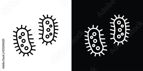 Bacteria icon. Simple element illustration. outline and flat symbol design