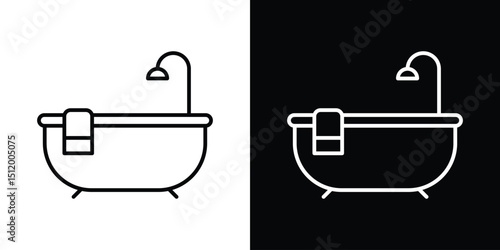 Bathroom icon. Simple element illustration. outline and flat symbol design