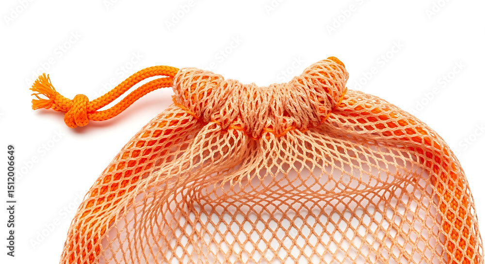 Fototapeta premium Reusable Mesh Produce Bag on White Background