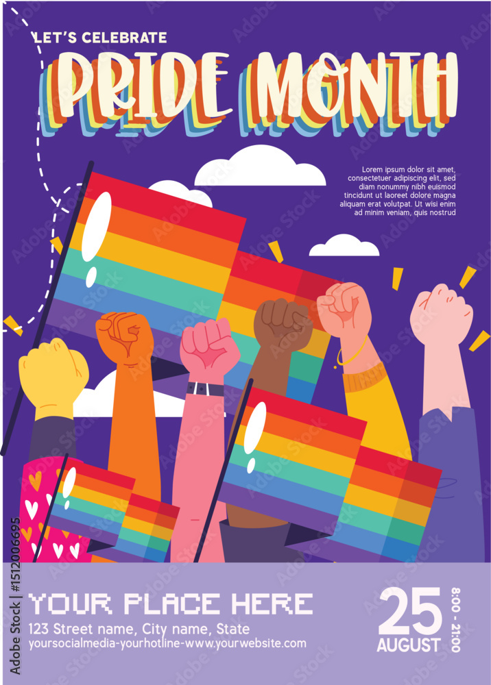 Obraz premium Pride Month Flyer