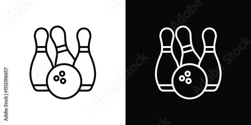 Bowling icon. Simple element illustration. outline and flat symbol design