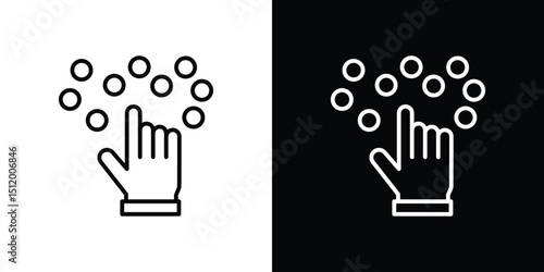 Braille icon. Simple element illustration. outline and flat symbol design