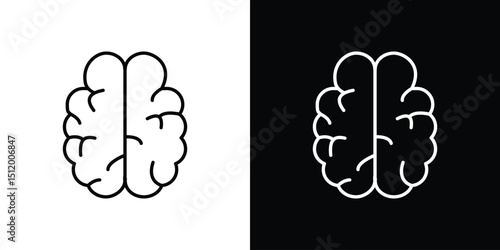 Brain icon. Simple element illustration. outline and flat symbol design
