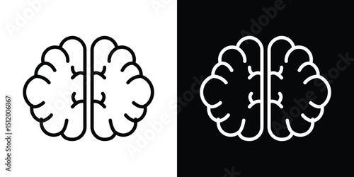 Brain icon. Simple element illustration. outline and flat symbol design