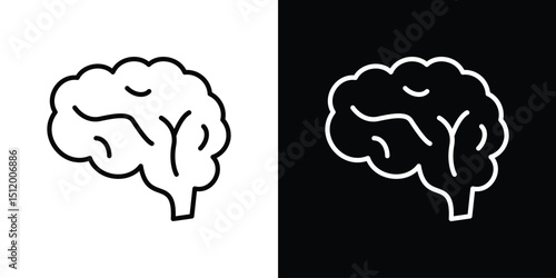 Brain icon. Simple element illustration. outline and flat symbol design