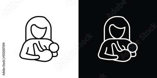 Breastfeeding icon. Simple element illustration. outline and flat symbol design