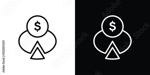Budget planning icon. Simple element illustration. outline and flat symbol design