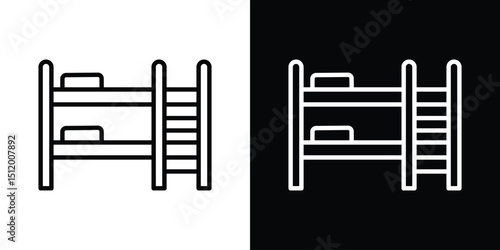 Bunk bed icon. Simple element illustration. outline and flat symbol design
