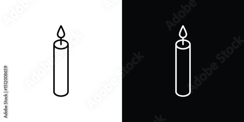 Candle icon. Simple element illustration. outline and flat symbol design