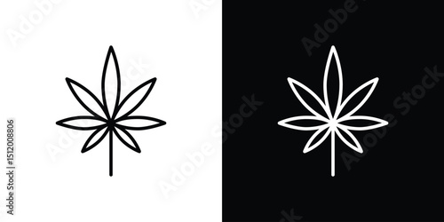 Cannabis leaf icon. Simple element illustration. outline and flat symbol design