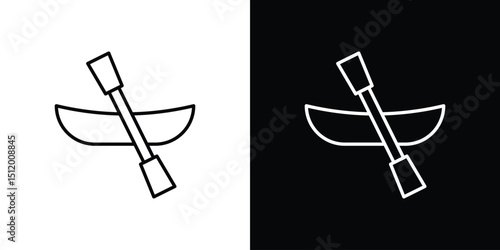 Canoe icon. Simple element illustration. outline and flat symbol design