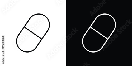 Capsules icon. Simple element illustration. outline and flat symbol design