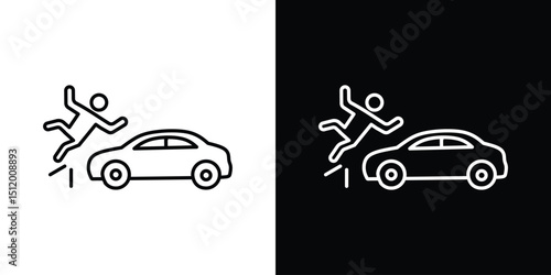 Car accident icon. Simple element illustration. outline and flat symbol design
