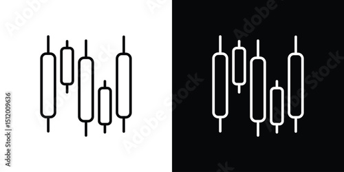 Chart candlestick icon. Simple element illustration. outline and flat symbol design