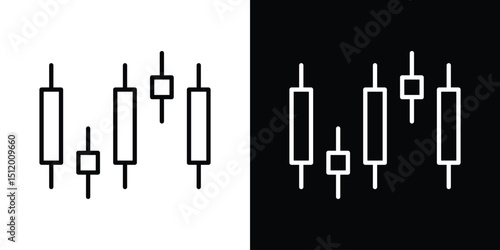 Chart candlestick icon. Simple element illustration. outline and flat symbol design