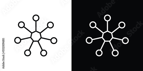 Chart connected icon. Simple element illustration. outline and flat symbol design