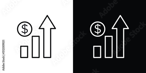 Chat arrow grow icon. Simple element illustration. outline and flat symbol design
