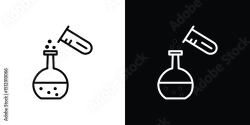 Chemical test icon. Simple element illustration. outline and flat symbol design
