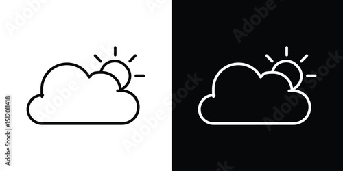 Cloudy Day icon. Simple element illustration. outline and flat symbol design
