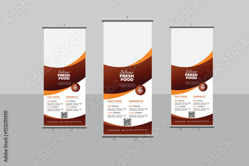 Food rollup banner design templete