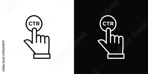 CTR icon. Simple element illustration. outline and flat symbol design