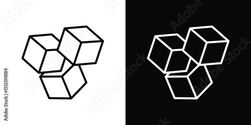 Cubes icon. Simple element illustration. outline and flat symbol design