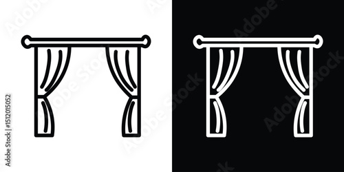 Curtains icon. Simple element illustration. outline and flat symbol design