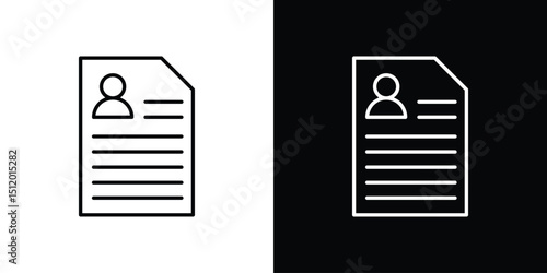 CV icon. Simple element illustration. outline and flat symbol design