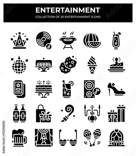 Entertainment Icons Collection. Party. Summer. Music. and More!