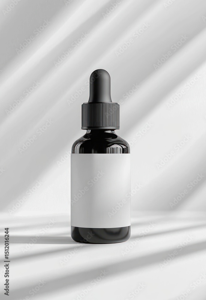 Single serum bottle with elegant cap and label space