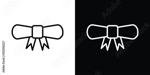 Diploma icon. Simple element illustration. outline and flat symbol design