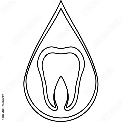 Clean tooth inside a water drop, for dental hygiene infographics