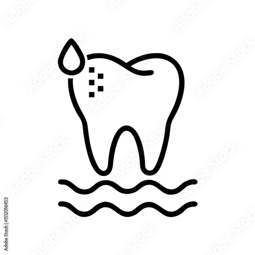 Clean tooth in water drop, for dental hygiene campaign