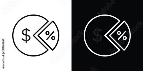 Dividend icon. Simple element illustration. outline and flat symbol design