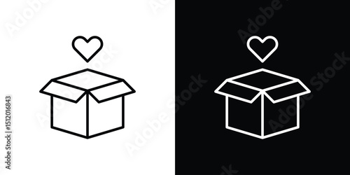 Donation box icon. Simple element illustration. outline and flat symbol design
