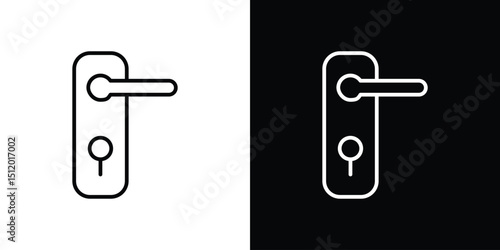 Door handle icon. Simple element illustration. outline and flat symbol design
