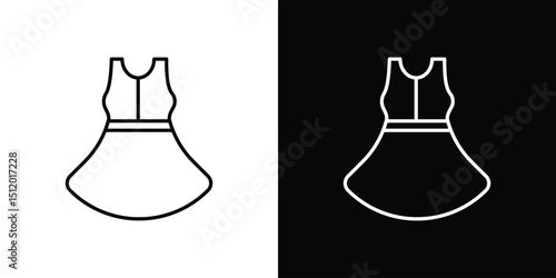 Dress icon. Simple element illustration. outline and flat symbol design