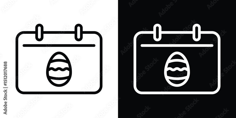 Easter calendar icon. Simple element illustration. outline and flat symbol design Easter calendar icon. Simple element illustration. outline and flat symbol design
