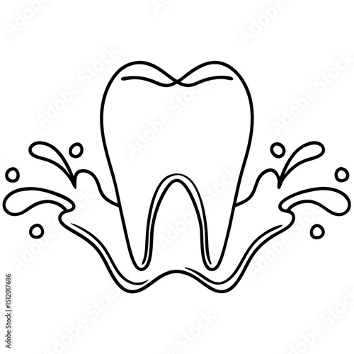 Clean tooth with water splash, for dental hygiene infographic